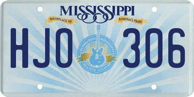 MS license plate HJO306