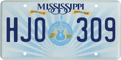 MS license plate HJO309