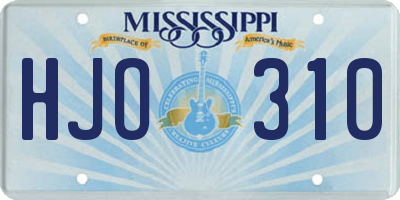 MS license plate HJO310