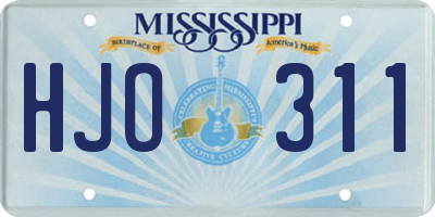 MS license plate HJO311