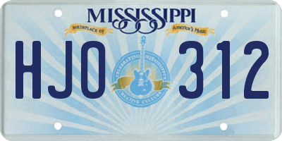 MS license plate HJO312
