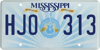 MS license plate HJO313