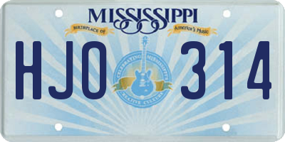 MS license plate HJO314
