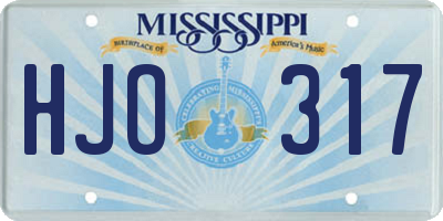 MS license plate HJO317