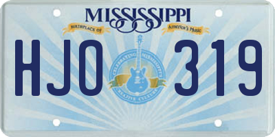 MS license plate HJO319