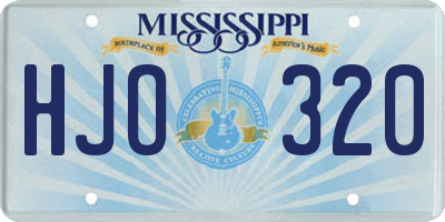 MS license plate HJO320