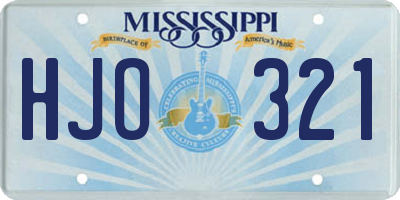 MS license plate HJO321