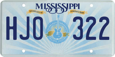 MS license plate HJO322