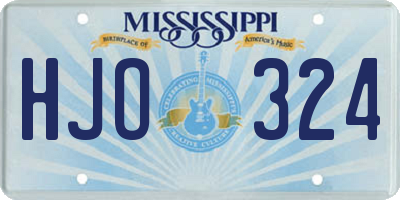 MS license plate HJO324