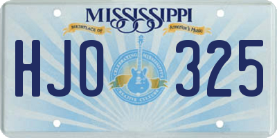 MS license plate HJO325