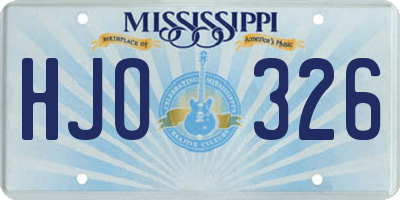 MS license plate HJO326