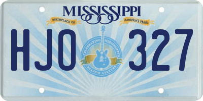 MS license plate HJO327