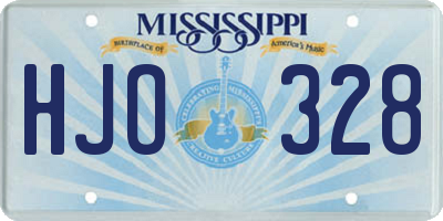 MS license plate HJO328