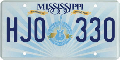 MS license plate HJO330