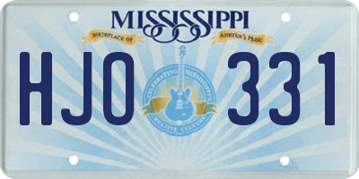 MS license plate HJO331