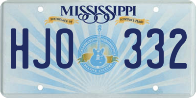 MS license plate HJO332