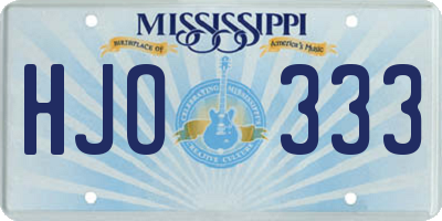 MS license plate HJO333