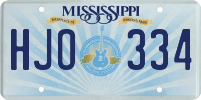 MS license plate HJO334
