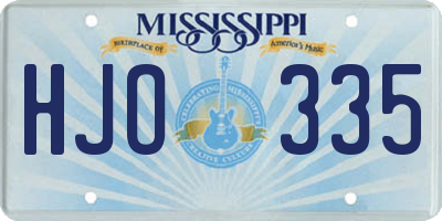 MS license plate HJO335