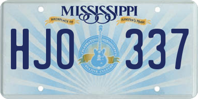 MS license plate HJO337