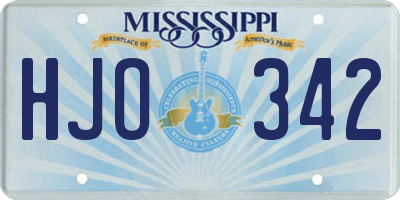 MS license plate HJO342