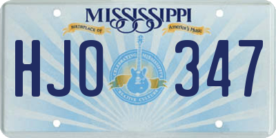 MS license plate HJO347