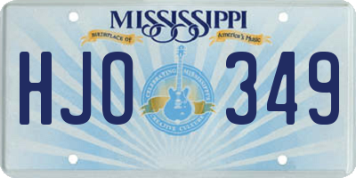 MS license plate HJO349