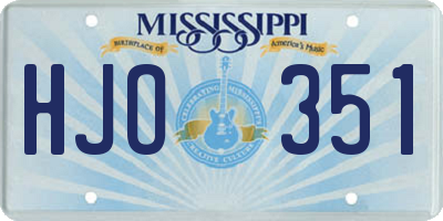 MS license plate HJO351