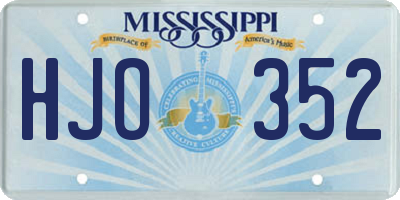 MS license plate HJO352