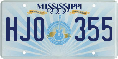 MS license plate HJO355