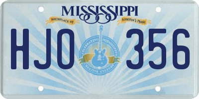 MS license plate HJO356