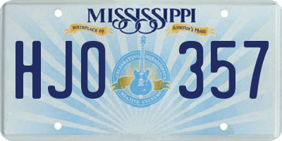 MS license plate HJO357