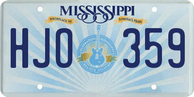 MS license plate HJO359