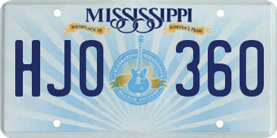 MS license plate HJO360