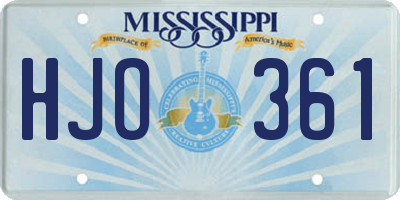 MS license plate HJO361