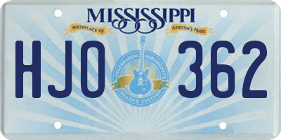 MS license plate HJO362