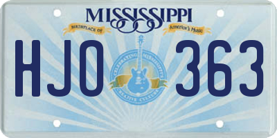 MS license plate HJO363
