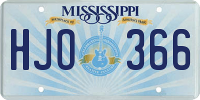 MS license plate HJO366