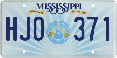 MS license plate HJO371