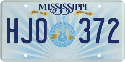 MS license plate HJO372