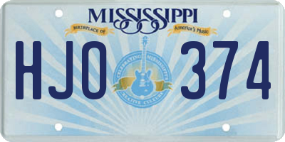 MS license plate HJO374