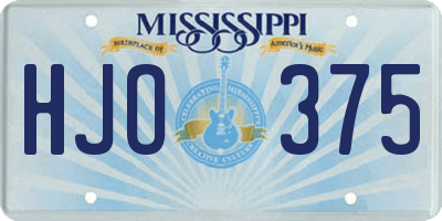 MS license plate HJO375