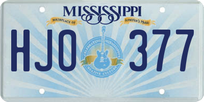 MS license plate HJO377