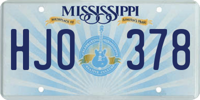 MS license plate HJO378