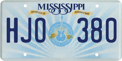 MS license plate HJO380
