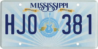 MS license plate HJO381