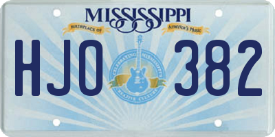 MS license plate HJO382
