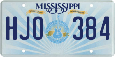 MS license plate HJO384