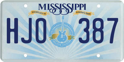 MS license plate HJO387