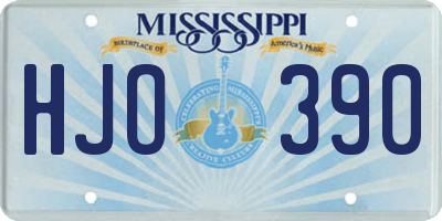 MS license plate HJO390
